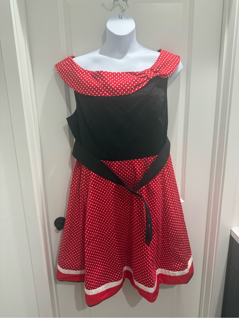 Disney Red and Black Polka Dot Retro Dance Dress